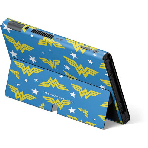 DC Comics Wonder Woman Logo Pattern Nintendo Switch OLED (2021) Skin